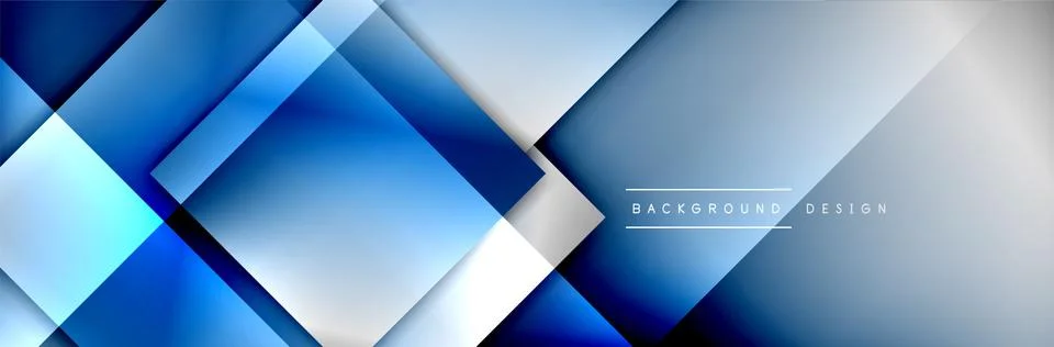 Square shapes composition geometric abstract background. 3D shadow effects and Illustrazione stock