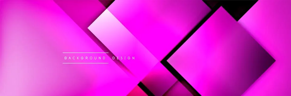 Square shapes composition geometric abstract background. 3D shadow effects and Illustrazione stock