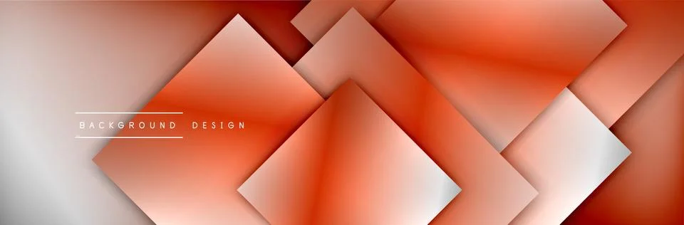 Square shapes composition geometric abstract background. 3D shadow effects and Illustrazione stock