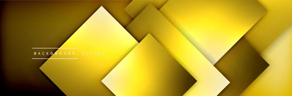 Square shapes composition geometric abstract background. 3D shadow effects and Stock Illustration