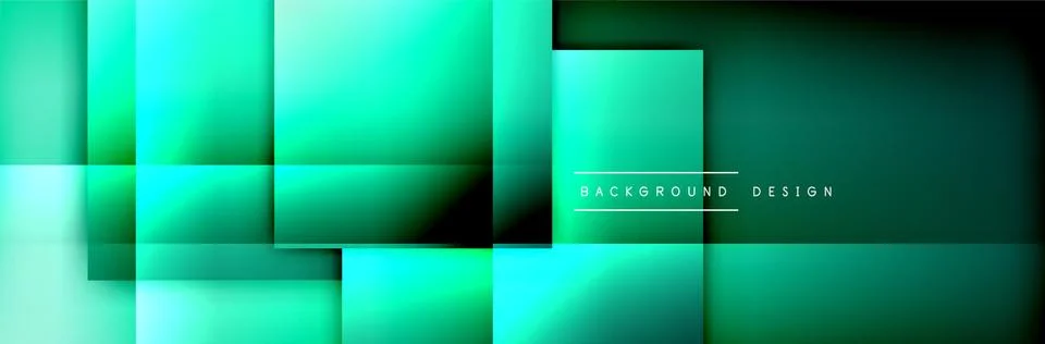 Square shapes composition geometric abstract background. 3D shadow effects and Stock Illustration