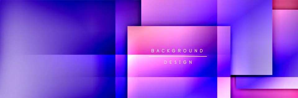 Square shapes composition geometric abstract background. 3D shadow effects and Stock Illustration