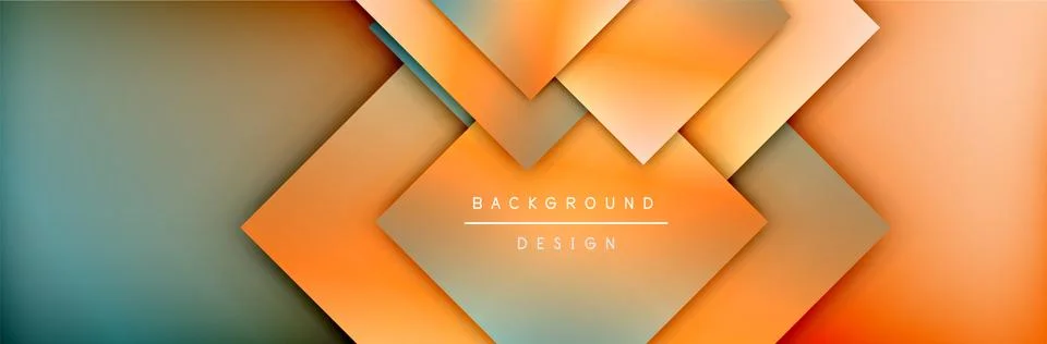 Square shapes composition geometric abstract background. 3D shadow effects and Stock Illustration