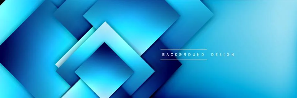 Square shapes composition geometric abstract background. 3D shadow effects and Illustrazione stock