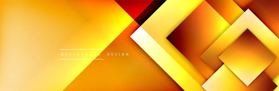 Square shapes composition geometric abstract background. 3D shadow effects and Stock Illustration