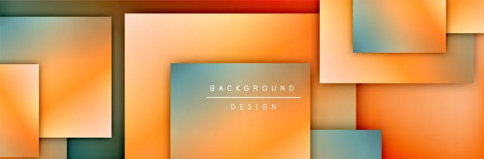 Square shapes composition geometric abstract background. 3D shadow effects and Illustrazione stock