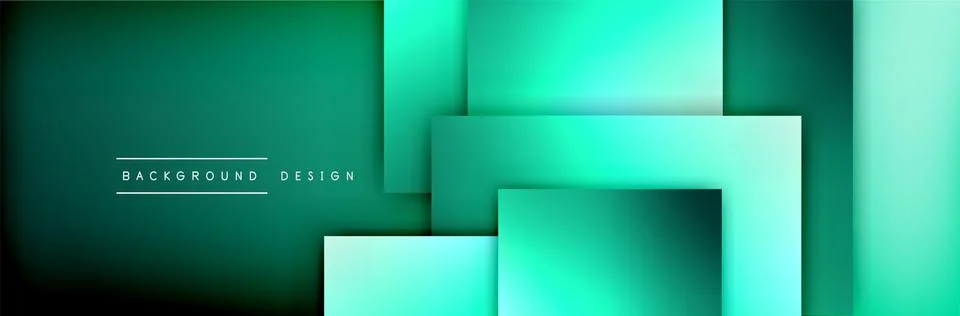 Square shapes composition geometric abstract background. 3D shadow effects and Illustrazione stock