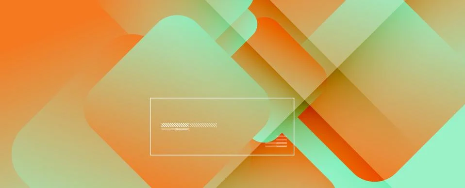 Square shapes composition geometric abstract background. 3D shadow effects and Illustrazione stock
