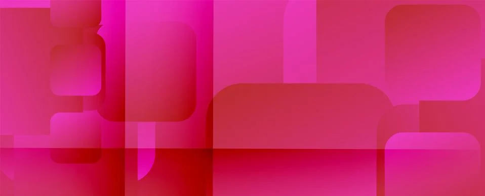 Square shapes composition geometric abstract background. 3D shadow effects and Illustrazione stock