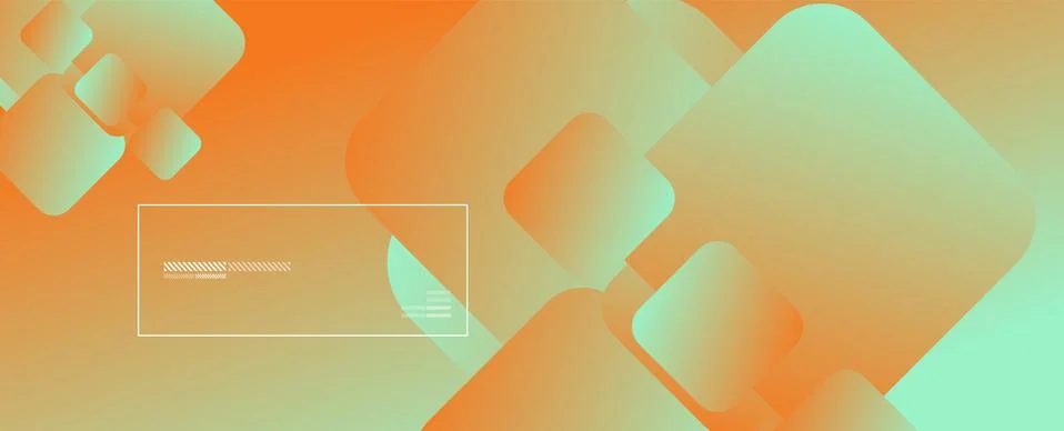 Square shapes composition geometric abstract background. 3D shadow effects and Illustrazione stock