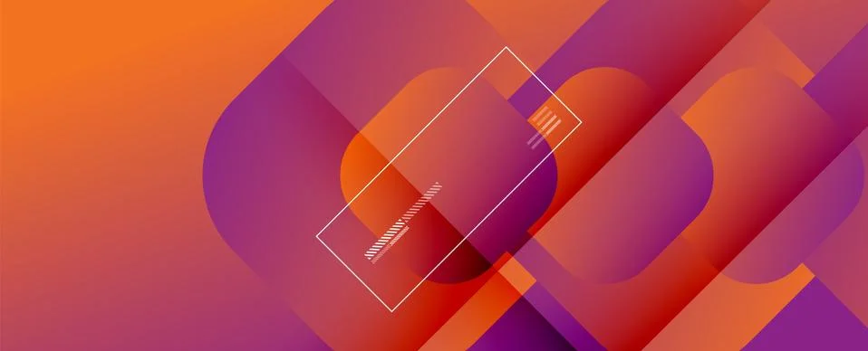 Square shapes composition geometric abstract background. 3D shadow effects and Illustrazione stock