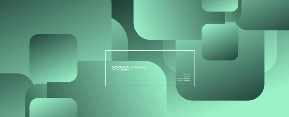 Square shapes composition geometric abstract background. 3D shadow effects and Illustrazione stock