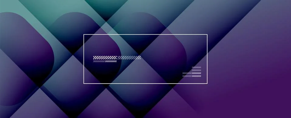 Square shapes composition geometric abstract background. 3D shadow effects and Illustrazione stock