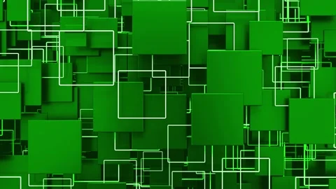 Square Shapes Motion Graphic Background Green Stock Footage 201126838