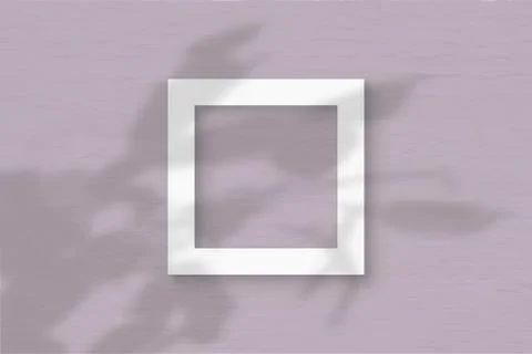 The square sheet of white textured paper on the pink wall background. Mockup  Stock Illustration