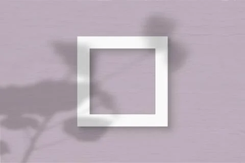 The square sheet of white textured paper on the pink wall background. Mockup  Stock Illustration