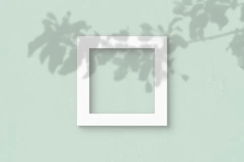 The square sheet of white textured paper on the light green wall background.  Stock Illustration