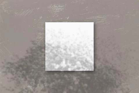 The square sheet of white textured paper on the grey wall background. Mockup  Stock Illustration