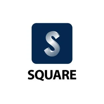 Square. Shiny initial letter S logo concept design template Illustrazione stock