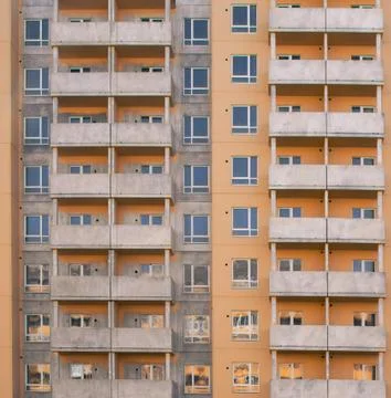 Square shot of new built multi-storey house. Stock Photos