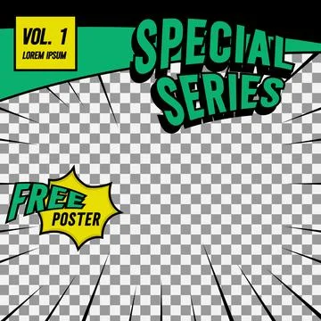 Square simple comic cover front page layout template marketing Stock Illustration