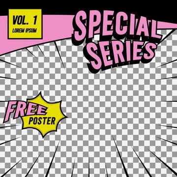 Square simple comic cover front page layout template concept Stock Illustration