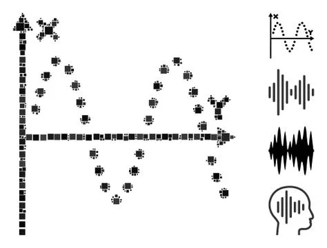 Square Sine Plot Icon Vector Collage Ilustración de archivo