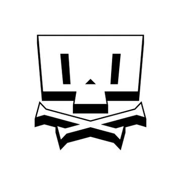 Square skull and bones isolated. Vector illustration Stock Illustration