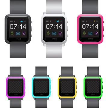 Square smart watch set Stock Illustration