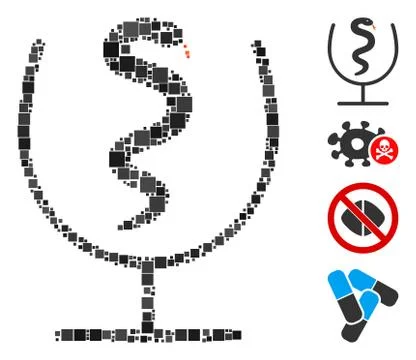 Square Snake Poison Icon Vector Mosaic イラスト素材