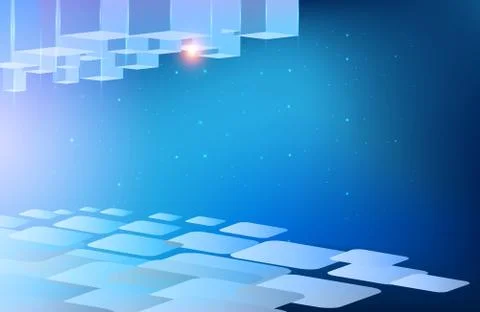 Square on space blue background Stock Illustration