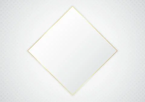 Square space shape for content clean white and gold metallic design luxury co Stock Illustration