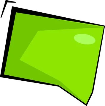 A square speech bubble, green in color. Stock Illustration