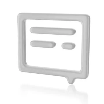 Square speech bubble. Messaging concept. 3D rendering illustration. Stock Illustration