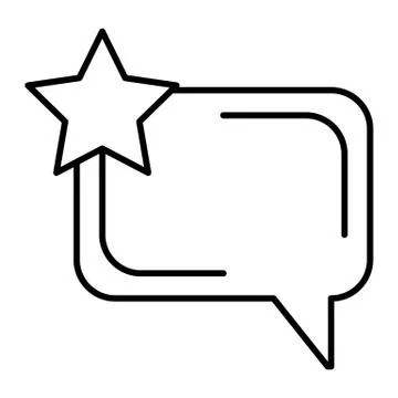 Square speech bubble thin line icon. Chat illustration isolated on white. Dialog Stock Illustration