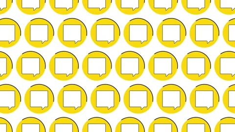 Square speech bubble in yellow circles pattern on a white background Stock Footage 201485826