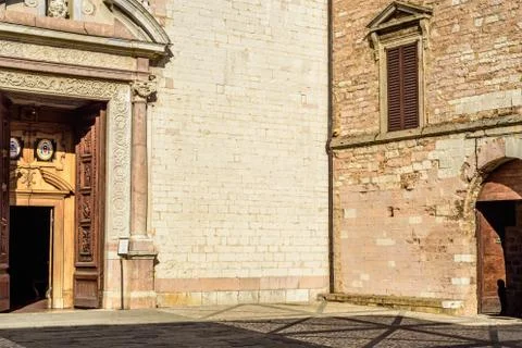 Square of Spello in Umbria Foto stock