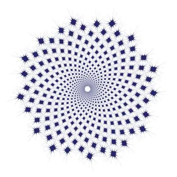 Square with spikes repeated in fibonacci pattern Illustrazione stock