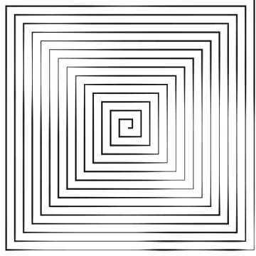 Square Spiral. Helix and scroll. Vector Illustration isolated on white backgr Stockillustratie