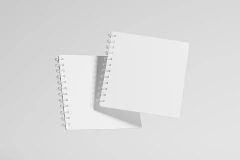 Square Spiral Notebook 3D Rendering White Blank Mockup Stock Illustration