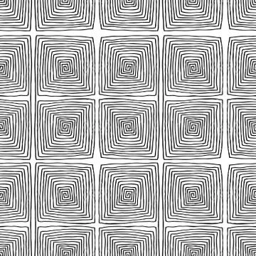 Square spiral seamless pattern in black and white Stock Illustration