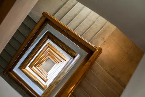 Square spiral staircase Stock Photos