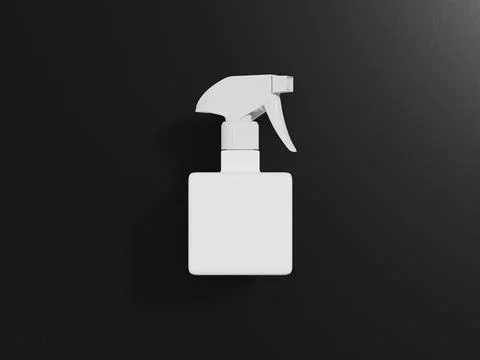Square spray bottle mockup, cubic-shape foggy bottle mockup Stock Illustration