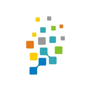 Square Spread Pixel Logo Template Illustration Design Illustration Design. Ve Stock Illustration