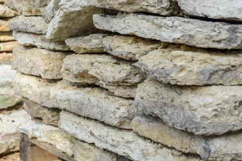 Square stack of stone slabs Stock Photos