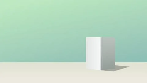 Square stand in empty studio. Studio for product display with copy space. 3d Stock Illustration