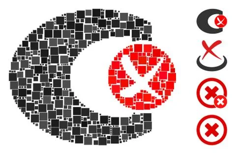 Square Standard Control Failed Icon Vector Collage Illustrazione stock