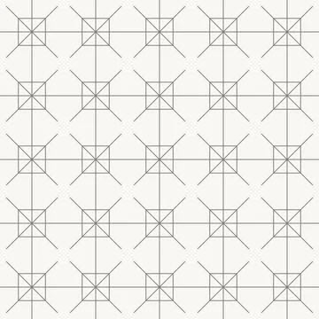 Square star grid pattern, seamless pattern in line design. square, star, grid Stock Illustration
