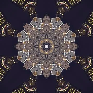 Square Star pattern made with San Francisco Bay Skyline Stock Photos