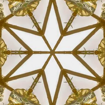 Square A star shape made from decorative Chuppah sunset 스톡 사진